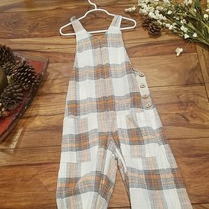 Zara Girls Size 10 Plaid Jumpsuit Girls